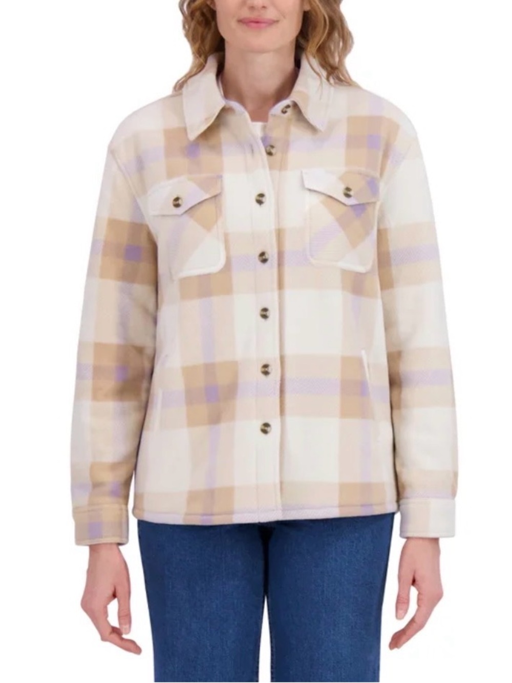 Sage Collective Fleece Lined Plaid Shacket NWT Size S